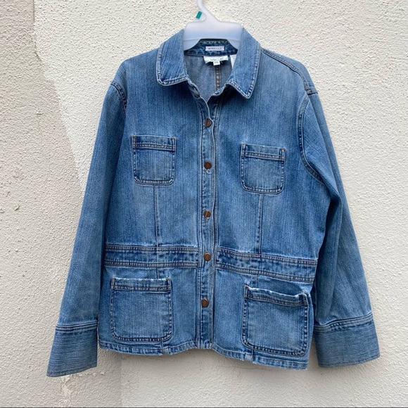 Vintage 90s Jones Sport Denim work chore jacket - Picture 2 of 12